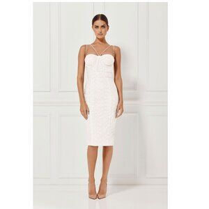 Misha Collection 'Milly' Embroidered Mesh Midi Dress– Size Small.